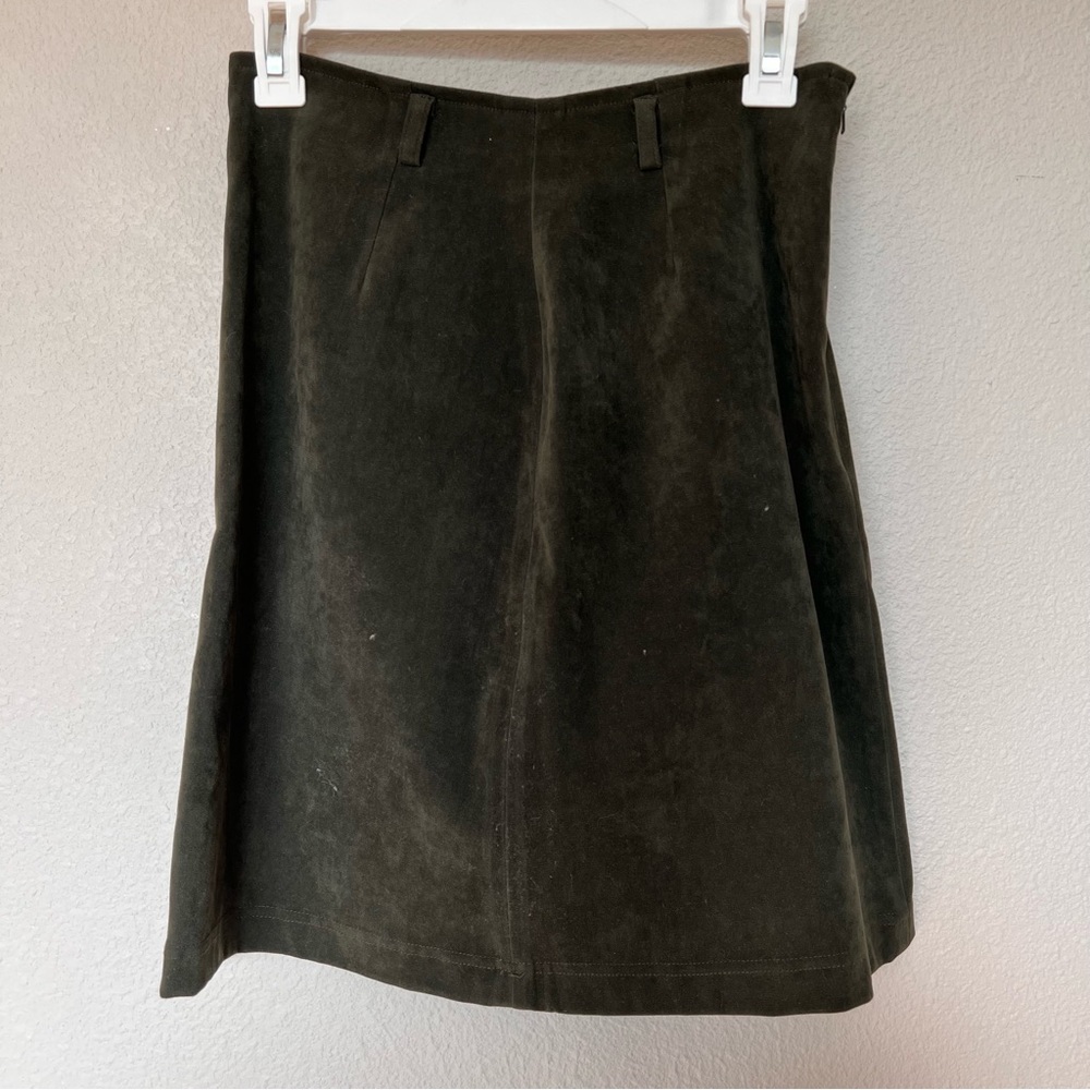 Vintage 90’s suede Olive A-line skirt